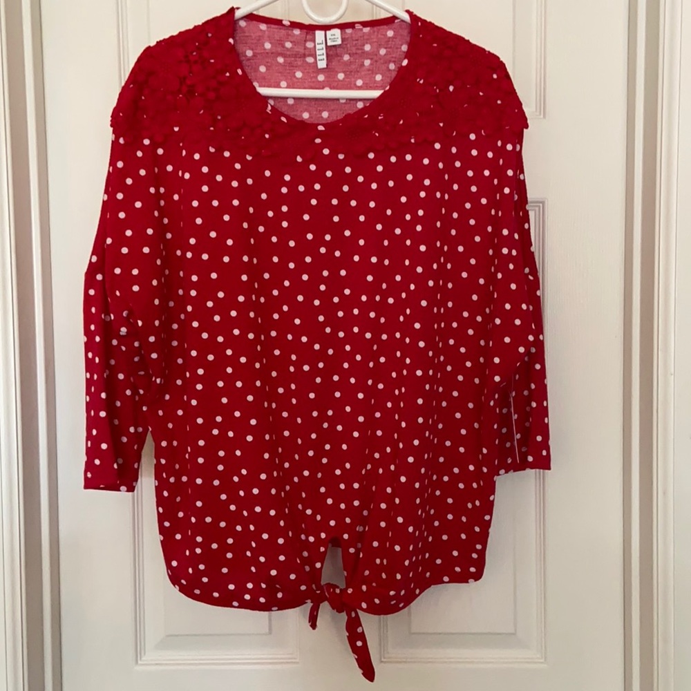 NWT Elle Polkadot Top
